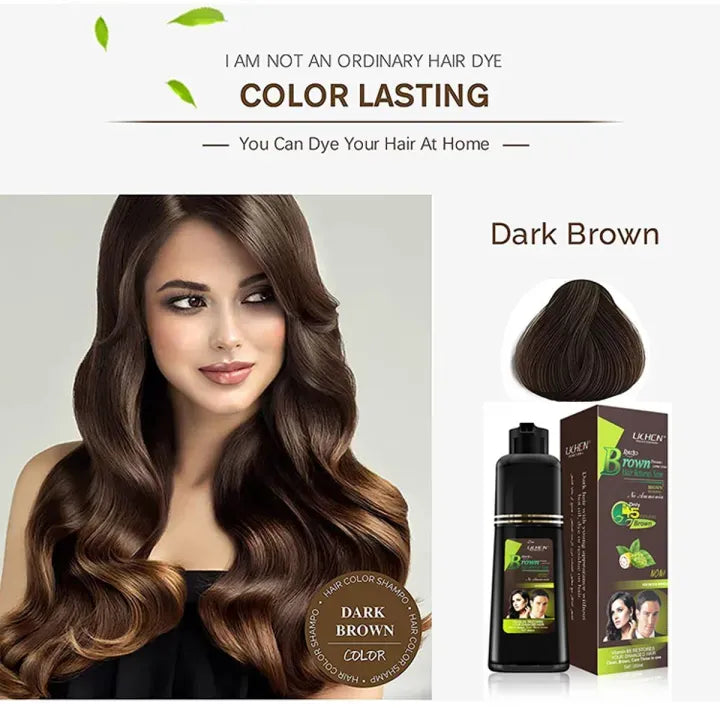 Light Brown Hair Color Shampoo – Quick &amp; Easy Gray Coverage, 200ml Natural-Looking Dye