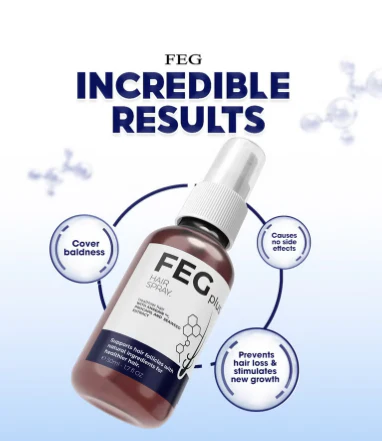 FEG PLUS Hair &amp; Beard Growth Serum Spray 50ml | Seaweed Extract, Rosemary, Redensyl, Anagain &amp; Minoxidil | Anti Hair Loss, Regrowth Treatment