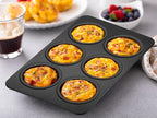 6-Cup Muffin Pan – Non-Stick Carbon Steel Cupcake Baking Tray | Heavy Duty Standard Bakeware for Muffins, Cakes, Mini Pies &amp; More