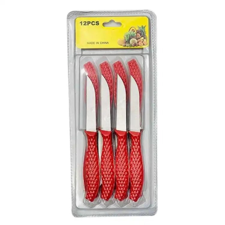 12Pcs Mini Stainless Steel Knife Set – Compact 14.5cm Carbon Steel Knives for Daily Cutting &amp; Chopping (Random color)