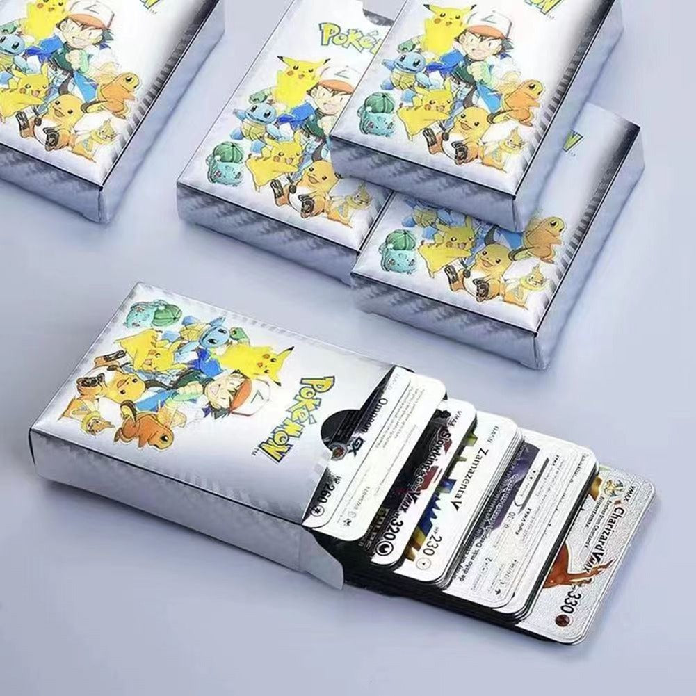 Pokemon Metal Cards Collection Box – 55 Cards per Pack | 3D Pokemon Trading Cards | Durable Metal Cards | Gold, Black &amp; Silver Color Options | Premium Collector’s Edition Gift Set