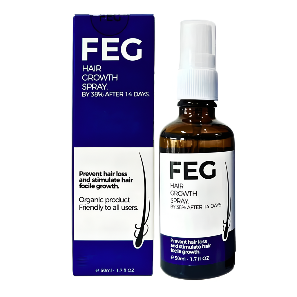 FEG PLUS Hair &amp; Beard Growth Serum Spray 50ml | Seaweed Extract, Rosemary, Redensyl, Anagain &amp; Minoxidil | Anti Hair Loss, Regrowth Treatment