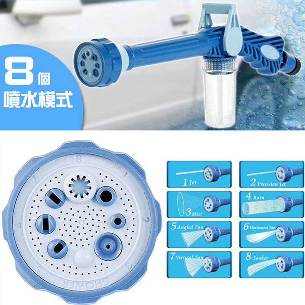 Jet Water Canon 8 In 1 Turbo Water Spray – For Car &amp; Bike Washing, Gardening - Best Quality Water Spray ( Random Color )