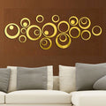 24 pcs Acrylic Mirror 3D Wall Stickers Living Room Personalized Interior Decoration