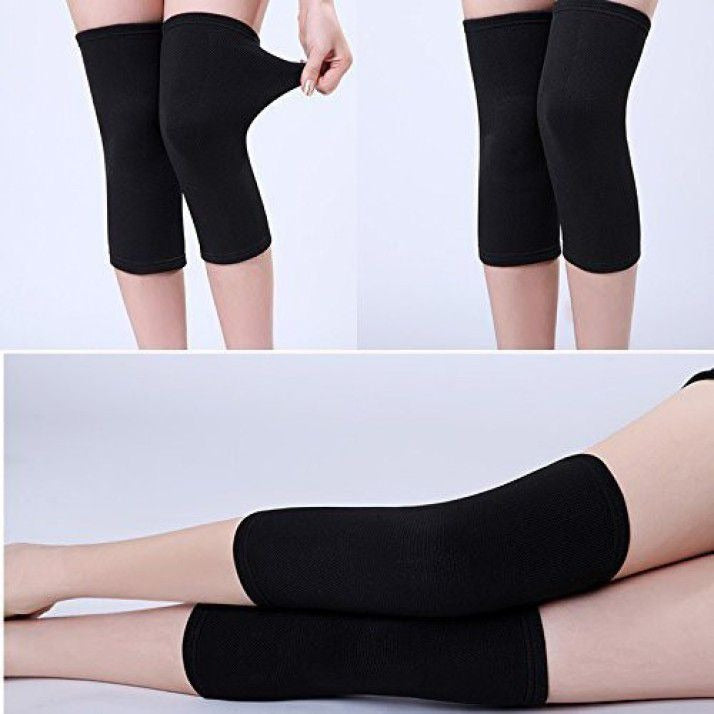 Unisex Wool Knee Length Leg Warmers – Plain Black, Comfortable &amp; Stylish Winter Wear, Easy to Wear - Without Belt (1 Pair)