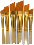Pack of 6 Professional Angular Brush Set for Artists – Wooden Handle &amp; Ultra-Soft Tapered Bristles | Multi-Purpose Brushes for Painting, Designing, Calligraphy &amp; Craft | Ideal for Acrylic, Oil &amp; Watercolors