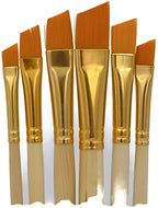 Pack of 6 Professional Angular Brush Set for Artists – Wooden Handle &amp; Ultra-Soft Tapered Bristles | Multi-Purpose Brushes for Painting, Designing, Calligraphy &amp; Craft | Ideal for Acrylic, Oil &amp; Watercolors