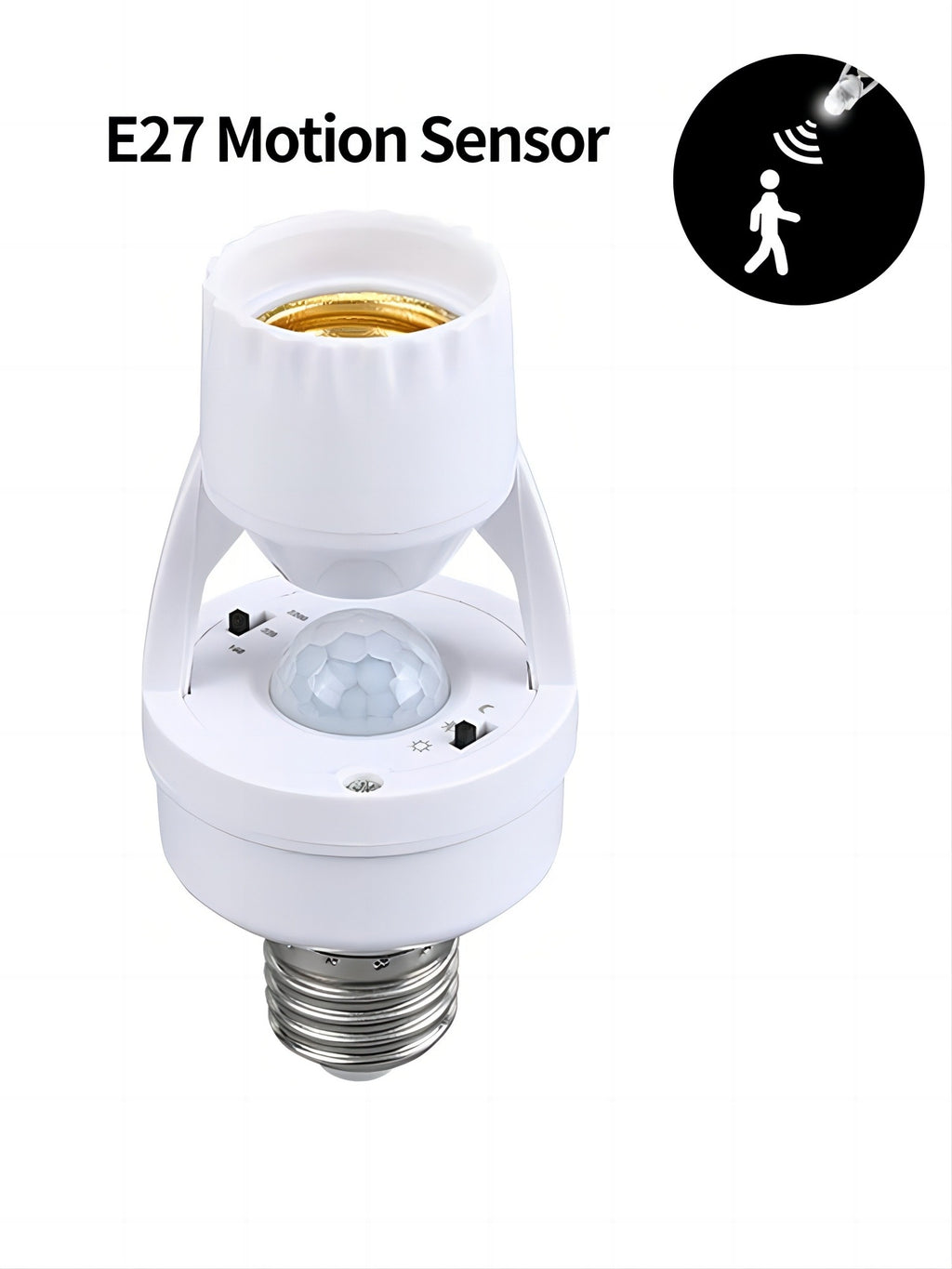 Infrared Motion Sensor Lamp Holder – 360° Smart Light Socket with Automatic On/Off Detection