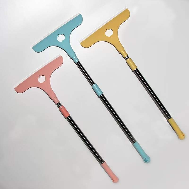 Stainless Steel Glass Wiper with Retractable Handle – Window &amp; Glass Cleaning Scraper (Random color)
