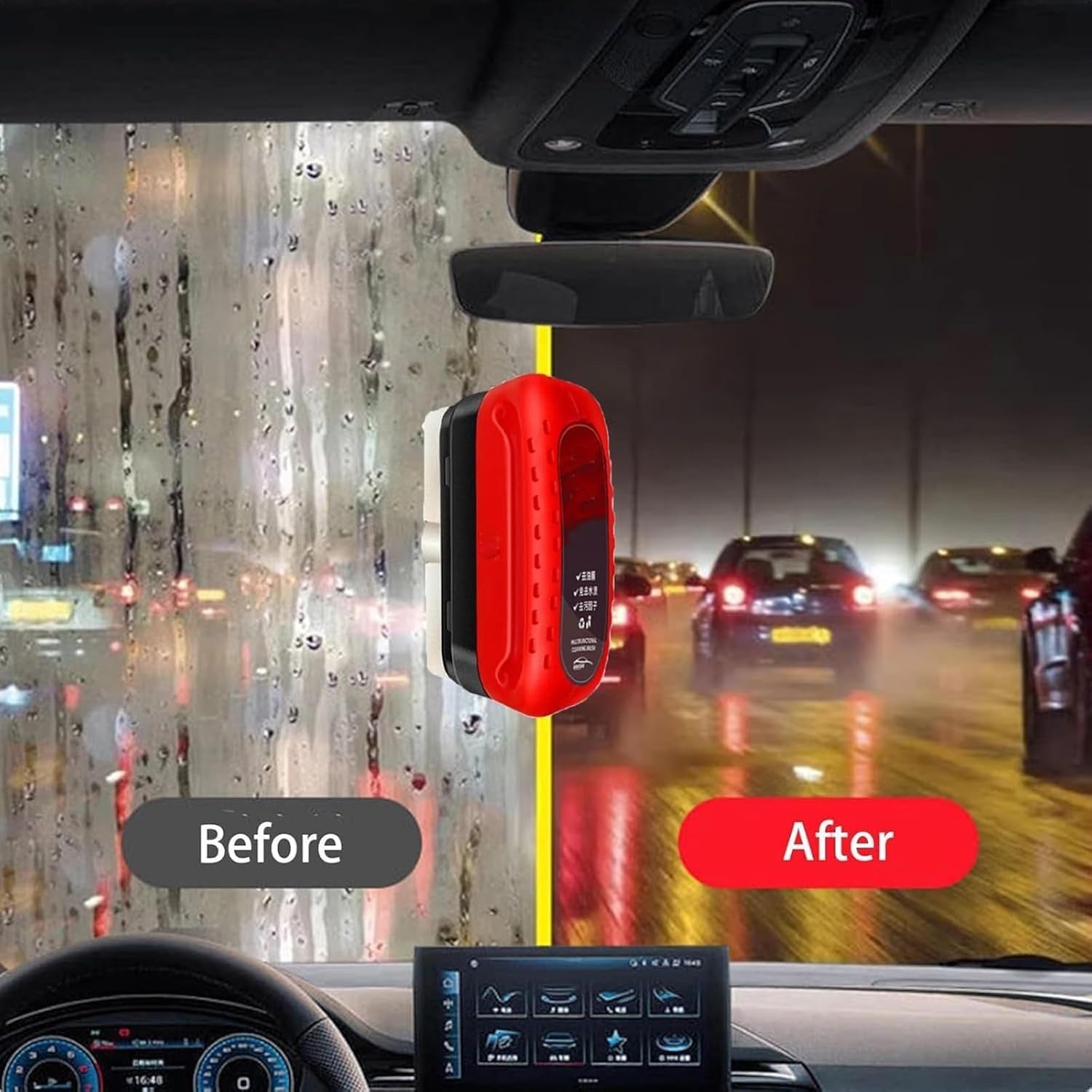 Universal Glass Cleaner,clear Vision Car Glass Oil Film Cleaner Brush For Windshield | Bottle also  Included