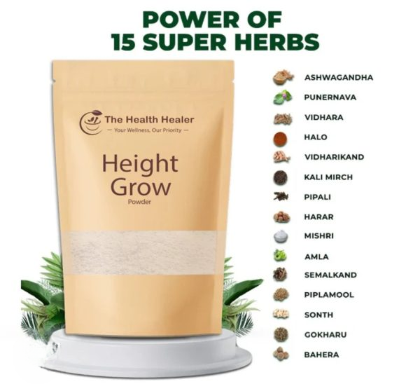 The Health Healer Height Grow Powder – 100% Natural Height Increase Supplement (70 Grams)