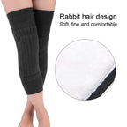 Unisex Wool Knee Length Leg Warmers – Plain Black, Comfortable &amp; Stylish Winter Wear, Easy to Wear - Without Belt (1 Pair)