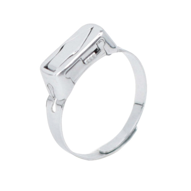 Stainless Steel Self-Defense Ring with Hidden Blade – Adjustable Mini Knife Ring for Personal Safety – Wearable Concealed Protection Tool for Men &amp; Women
