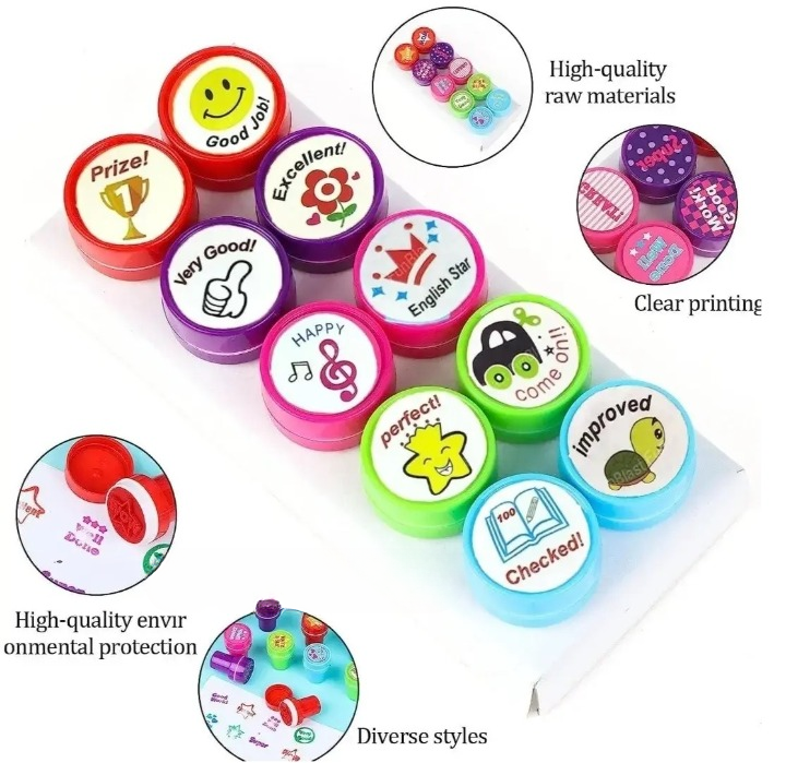 Appreciation Stamps – Kids Stamp Set for Motivation | Self-Inking | Pack of 10