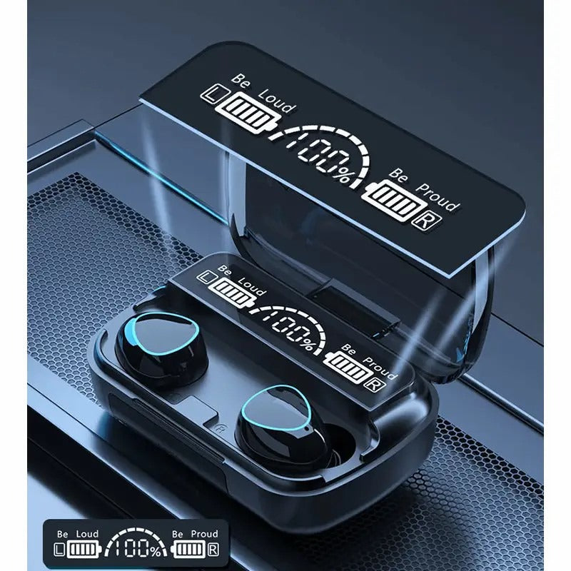 DaMix Original M10 Bluetooth Earbuds – Wireless Earphones with LED Display &amp; Power Bank Case