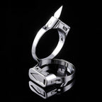 Stainless Steel Self-Defense Ring with Hidden Blade – Adjustable Mini Knife Ring for Personal Safety – Wearable Concealed Protection Tool for Men &amp; Women