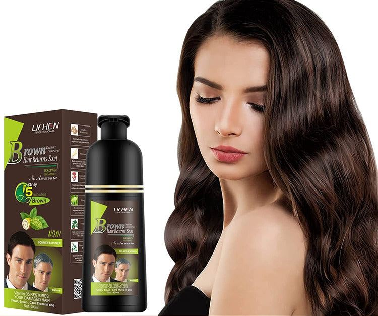 Light Brown Hair Color Shampoo – Quick &amp; Easy Gray Coverage, 200ml Natural-Looking Dye