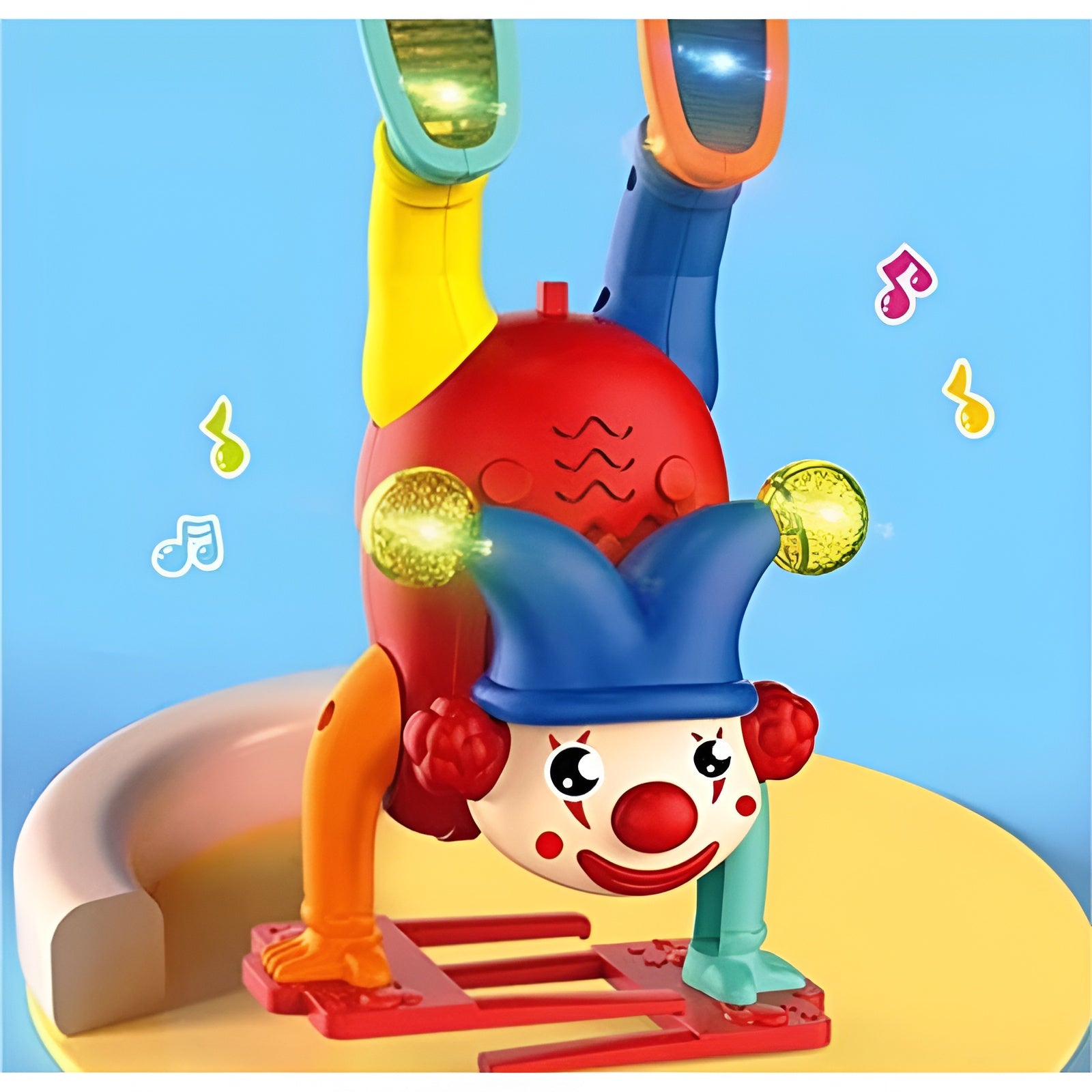 Electric Upside-Down Dancing Clown Toy with Music &amp; Flashing Lights – Battery Operated, Multicolor, Fun Interactive Gift for Kids Above 3 Years (Random Color)