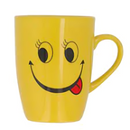 Smart and Cute Emoji Ceramic Smiley Cup with Spoon – Stylish Tea and Coffee Mug, Perfect Gift for Birthday, Celebration, and Decoration (Random Designs)