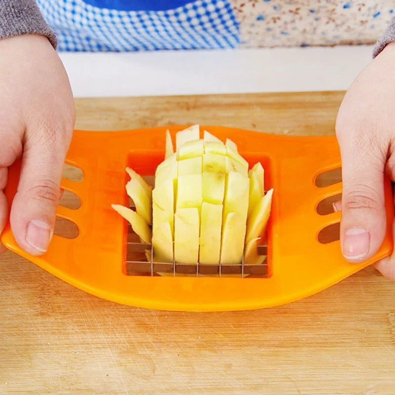 Multifunctional Potato Cutter and French Fry Maker – Stainless Steel Vegetable and Fruit Slicer, Chopper, Dicer, Kitchen Tool for Cutting Fries, Chips, and Healthy Snacks – Durable ABS Handle with 36-Blade Grid (Random Color)