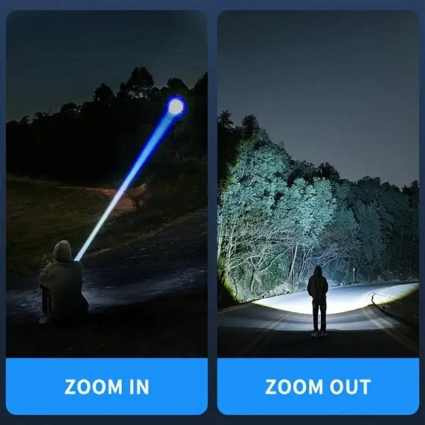 Tactical LED Flashlight Kit SP-38-1 – Rechargeable High Power Torch with 3x18650 Batteries &amp; Portable Hard Case (Range 1.5km)