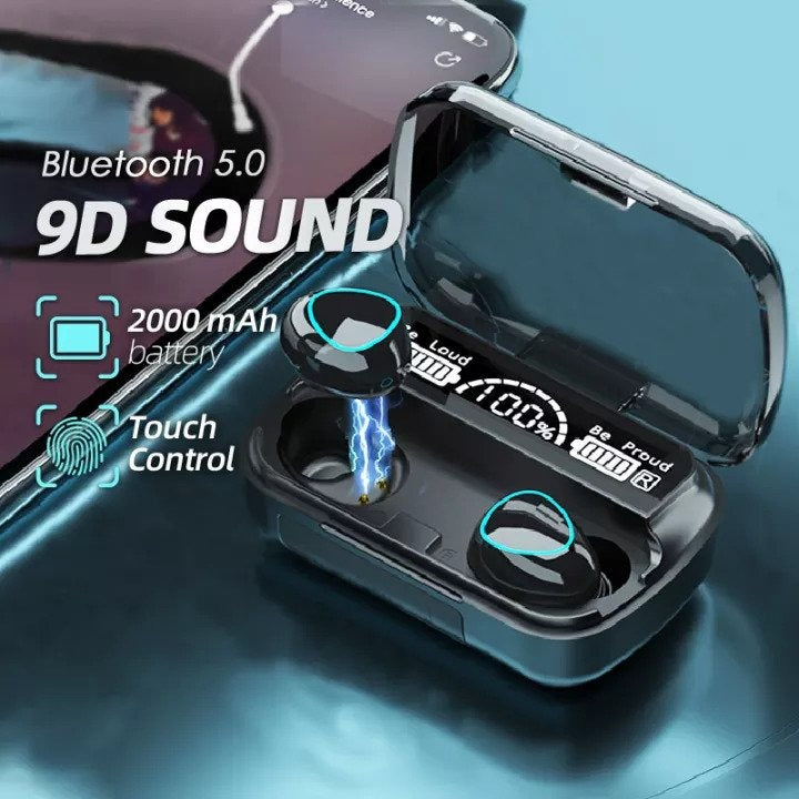 DaMix Original M10 Bluetooth Earbuds – Wireless Earphones with LED Display &amp; Power Bank Case