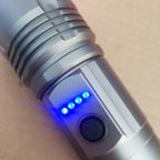 Tactical LED Flashlight Kit SP-38-1 – Rechargeable High Power Torch with 3x18650 Batteries &amp; Portable Hard Case (Range 1.5km)