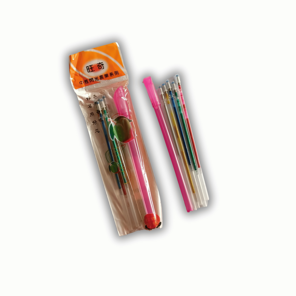 Glitter Gel Pen Refills Set – 5 Multi-Colored Metallic Ink Refills for Smooth Writing &amp; Creative Art