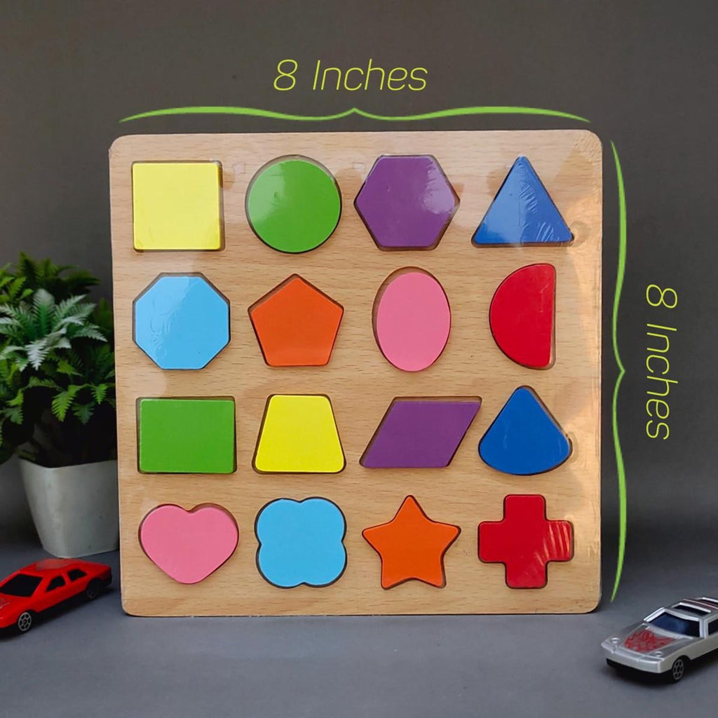Colorful Geometric Shapes Wooden Cognitive Board Puzzle – Educational Learning Toy for Kids (1–3 Years, Safe &amp; Durable)