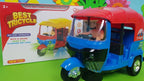 Musical Electric Tricycle Rickshaw Toy for Kids – Battery Operated with Front &amp; Rear Lights, Music, Durable Plastic Build, (Multi-Color)