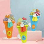 Handheld Ice Cream Cone Toy Fan for Kids – Cute Cartoon Design, Safe Soft Blades, Portable Mini Fan for Summer Play &amp; Cooling (Random Color)