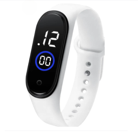 Latest  M4 LED Watch Digital Sports Bracelet for Boys &amp; Girls – Waterproof Touch Display – Random Band Color (Without Box)