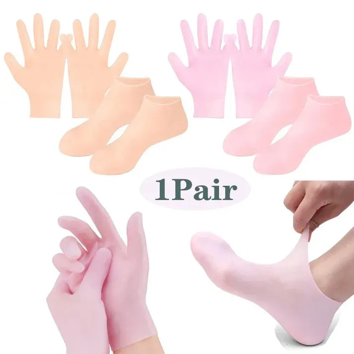 01 Pair - Silicone Foot Care Socks Anti Cracking Moisturizing Gel Socks Cracked Dead Skin Remove Protector - Silicone Socks And Gloves For Moisturizing Hands And Feet
