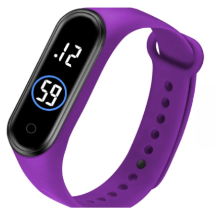 Latest  M4 LED Watch Digital Sports Bracelet for Boys &amp; Girls – Waterproof Touch Display – Random Band Color (Without Box)