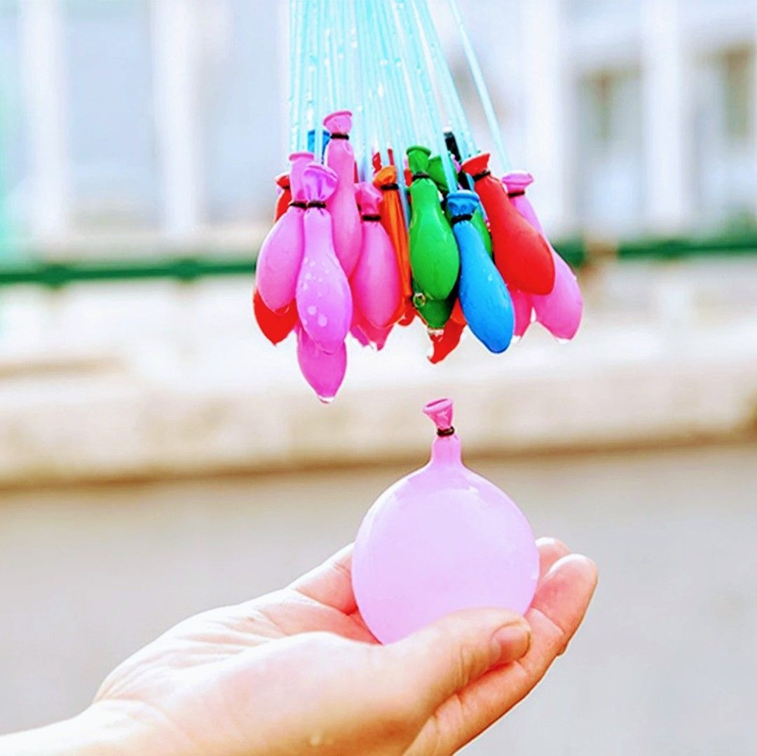 Self-Sealing Water Balloons – 111 Pcs | Automatic Fill &amp; Tie Magic Balloons with Universal Tap Adapter | Multicolored for Holi &amp; Summer Fun
