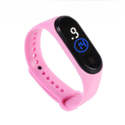 Latest  M4 LED Watch Digital Sports Bracelet for Boys &amp; Girls – Waterproof Touch Display – Random Band Color (Without Box)