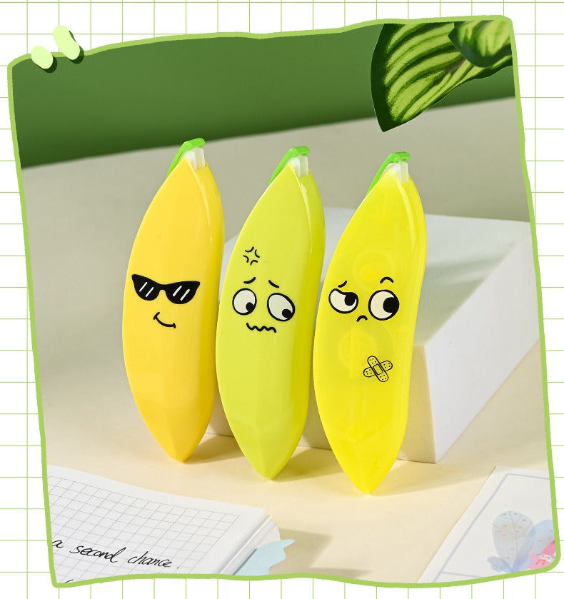 Banana Shaped Correction Tape – Fun &amp; Portable Eraser Tool for Paper, Labels, and More – 14cm