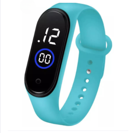 Latest  M4 LED Watch Digital Sports Bracelet for Boys &amp; Girls – Waterproof Touch Display – Random Band Color (Without Box)