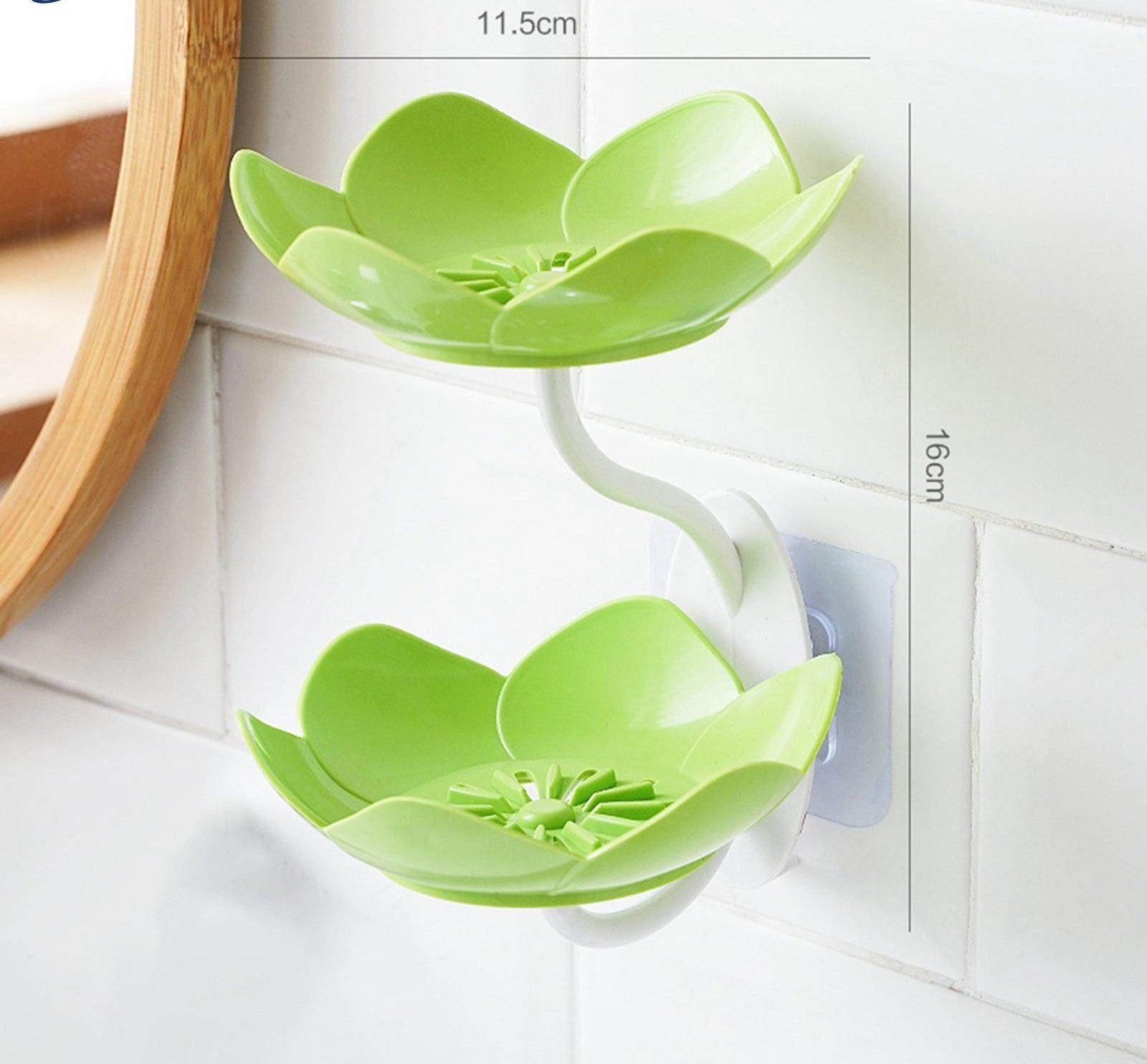 Lotus Flower Wall-Mounted Soap Holder – Self-Draining Bathroom &amp; Kitchen Organizer