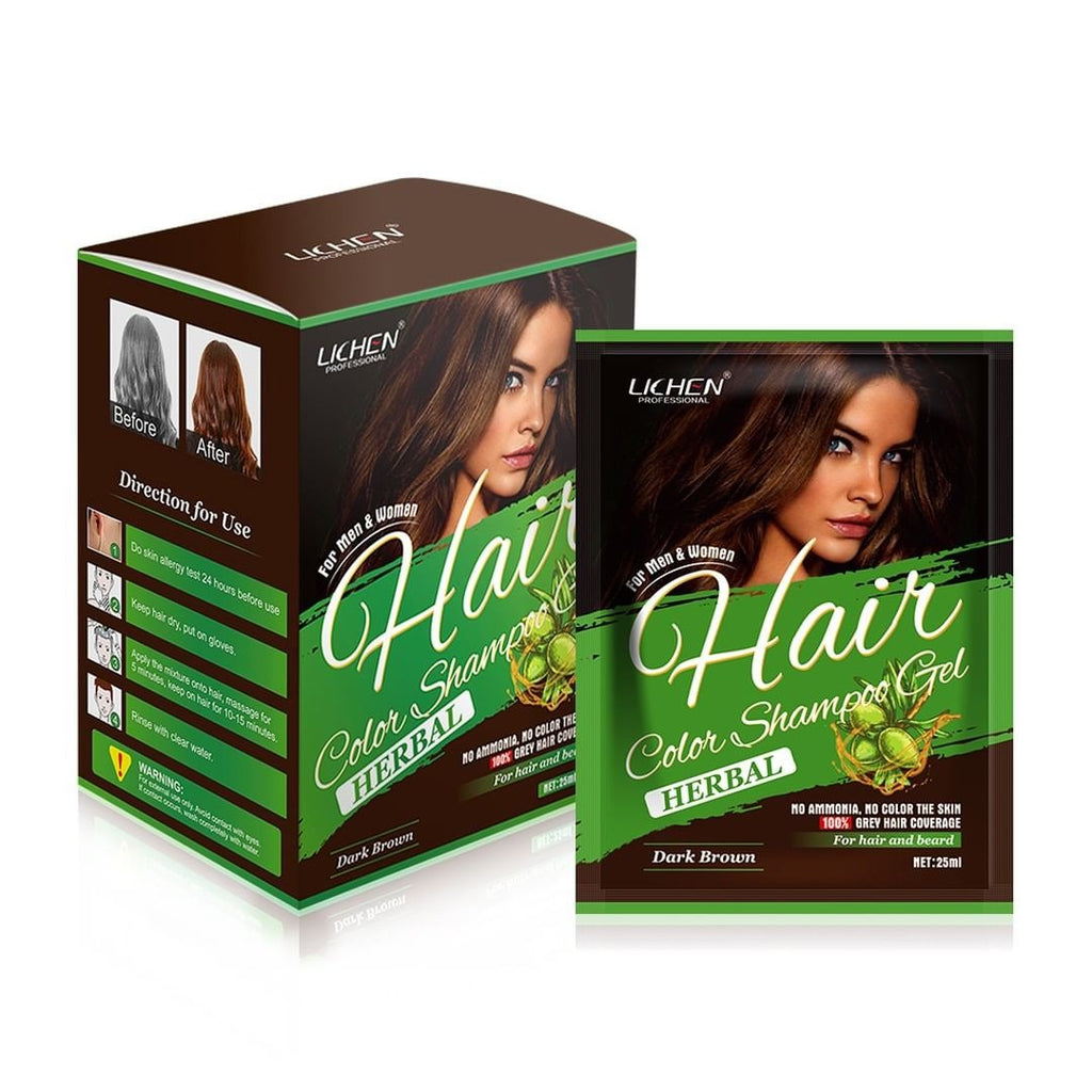 Lichen Professional Hair Color Gel – 500ML – Rich, Long-Lasting Black &amp; Dark Brown Shades – Made in China