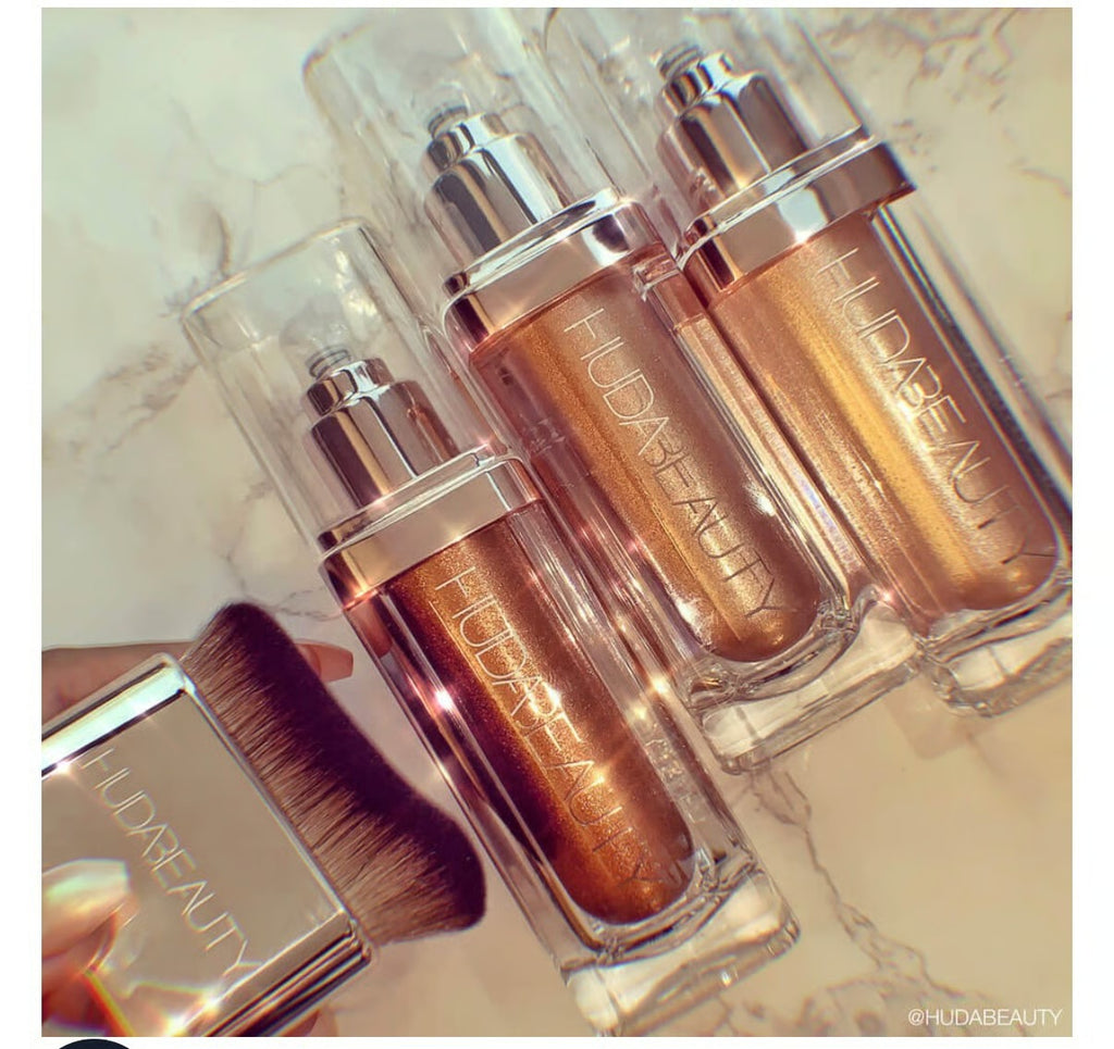 Huda Beauty N.Y.M.P.H. All Over Body Highlighter – Liquid Illuminator for Face, Body &amp; Legs – Water-Based, Long-Lasting Glow – 35 ml