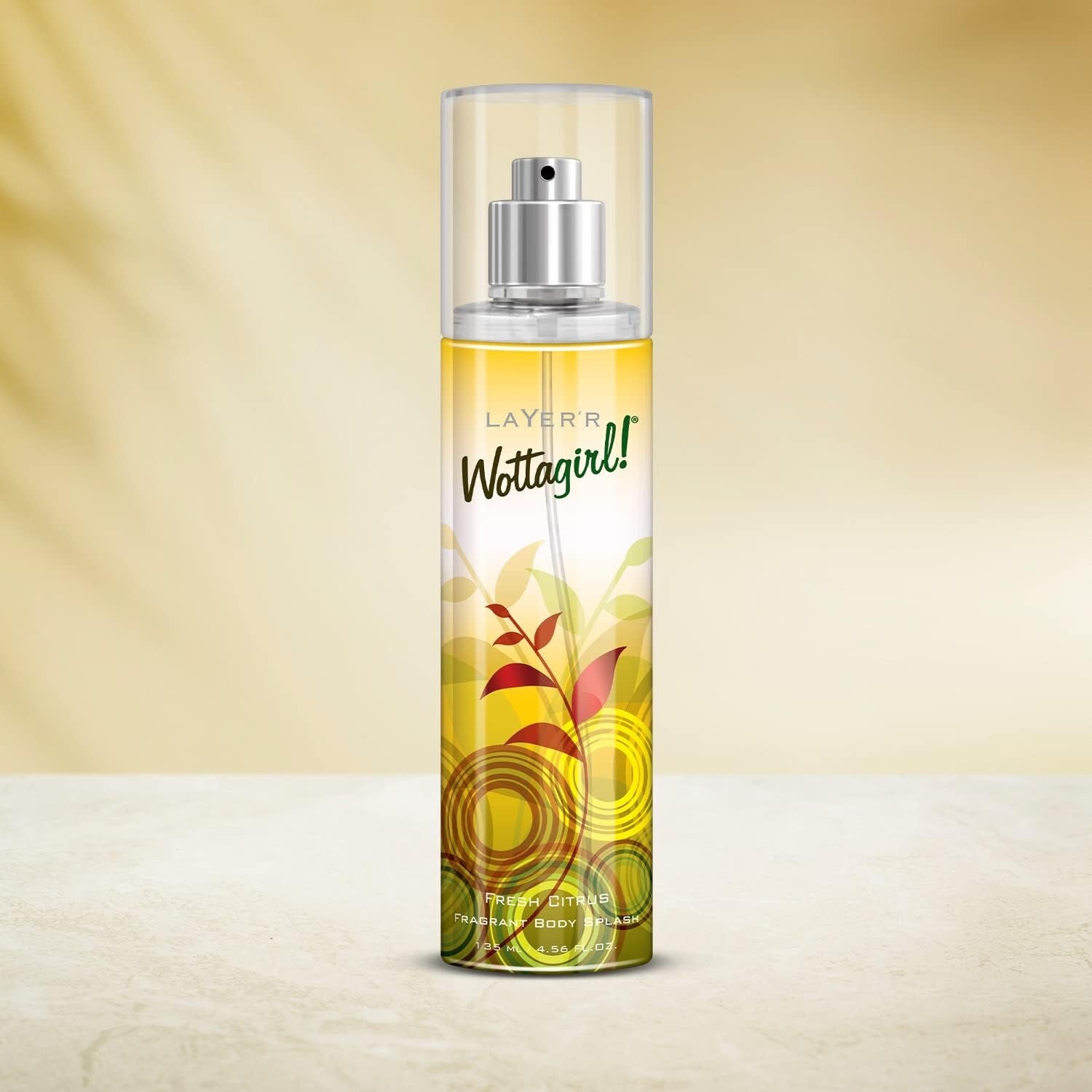 Layer’r Wottagirl Fresh Citrus Body Splash for Women – Long-Lasting Fruity Fragrance with Apple, Grapefruit &amp; Amber – 135 ml, Skin-Friendly Mist – Made in India