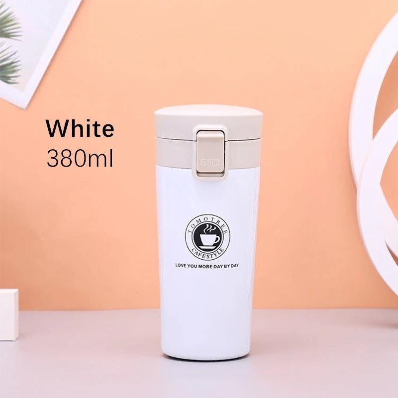 Hot &amp; Cold Stainless Steel Vacuum Flask – 380ml | Double Wall Insulated Water Bottle | Leakproof Coffee &amp; Tea Thermos Travel Mug (Random Color)