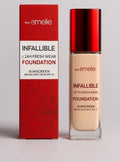Emelie Cosmetics Infallible 24H Fresh Wear Foundation – Natural Matte Finish, Long-Lasting, Waterproof, Sweat &amp; Heat Proof with SPF 25