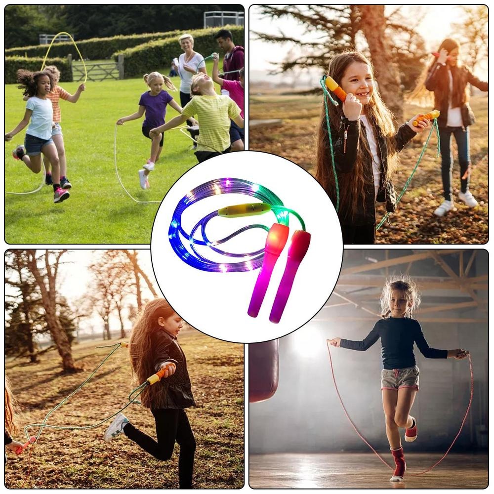 Lighting Jump Skipping Rope – LED Fitness Rope for Kids &amp; Adults, Indoor/Outdoor Training, Random Color