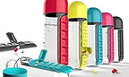 2-in-1 Medicine Organizer with Water Bottle – 7 Days Pill Box, 600ml BPA-Free Drinking Bottle, Removable Cup, Compact Travel Pill Planner for Kids, Adults &amp; Elderly