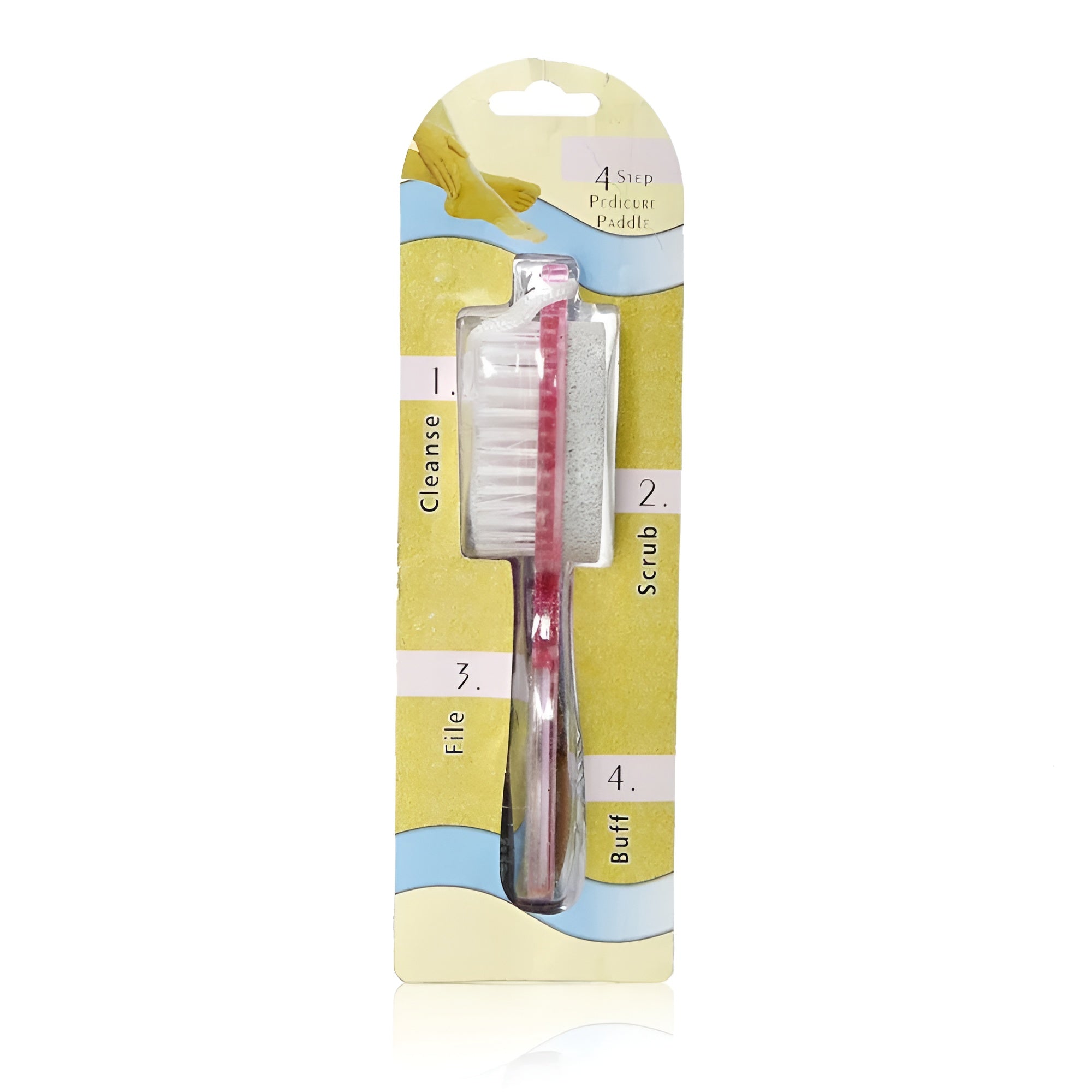 4 In 1 Foot Scrubber | Multi Use Pedicure Paddle Brush - 4 Step Pedicure Cleanse, Scrub, File And Buff (Random color)