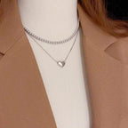Elegant double Layer Heart pearl Pendent / Necklace Party Jewelry Gifts Accessories for Women