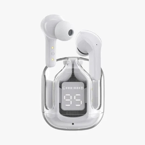 Air31 Earbuds Wireless Crystal Transparent body | Air 31 Bluetooth Ear Bud - with pouch (random color)