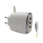 V16-Micro USB – 4A Smart Fast Charger (3 USB Ports + Built-in Cable) | Vizo V16 Micro USB Charger - Android Phone Charger - Mobile Phone Charger